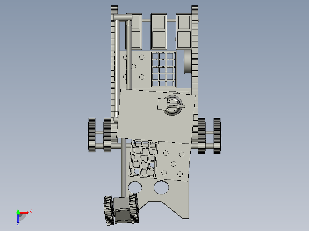履带车可编程带机械臂机器人俯视图