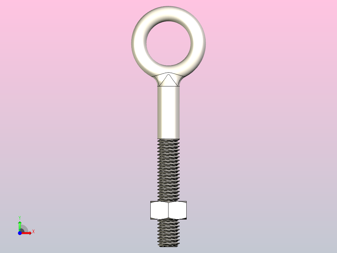 M8 X 58mm毫米不锈钢吊环螺栓前视图