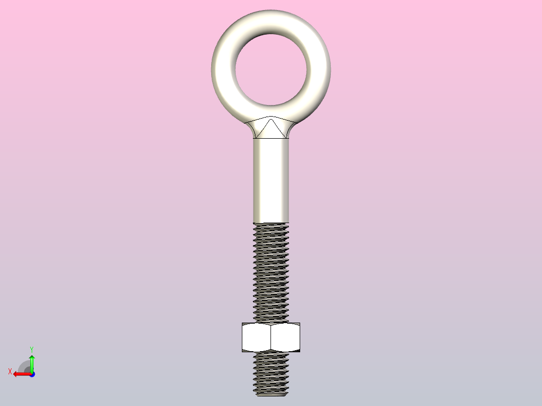 M8 X 58mm毫米不锈钢吊环螺栓后视图