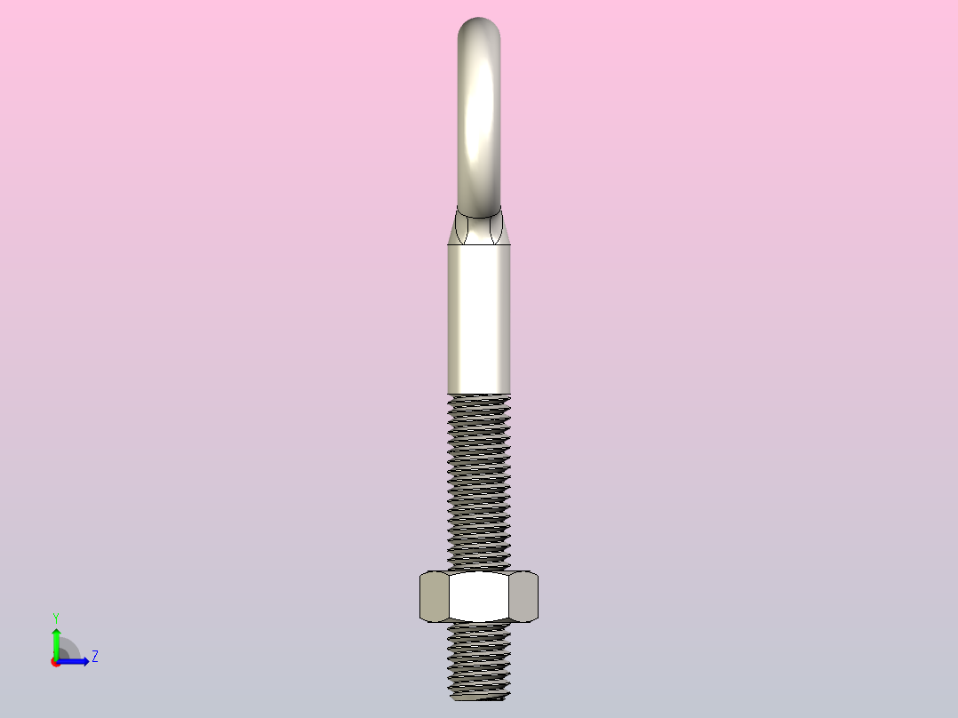 M8 X 58mm毫米不锈钢吊环螺栓左视图