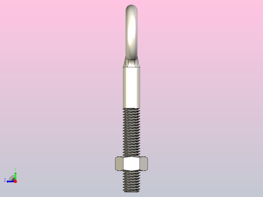 M8 X 58mm毫米不锈钢吊环螺栓右视图