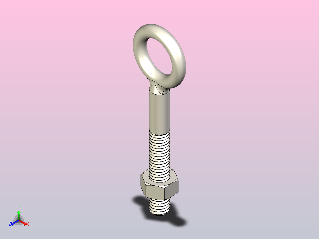 M8 X 58mm毫米不锈钢吊环螺栓正等轴测图