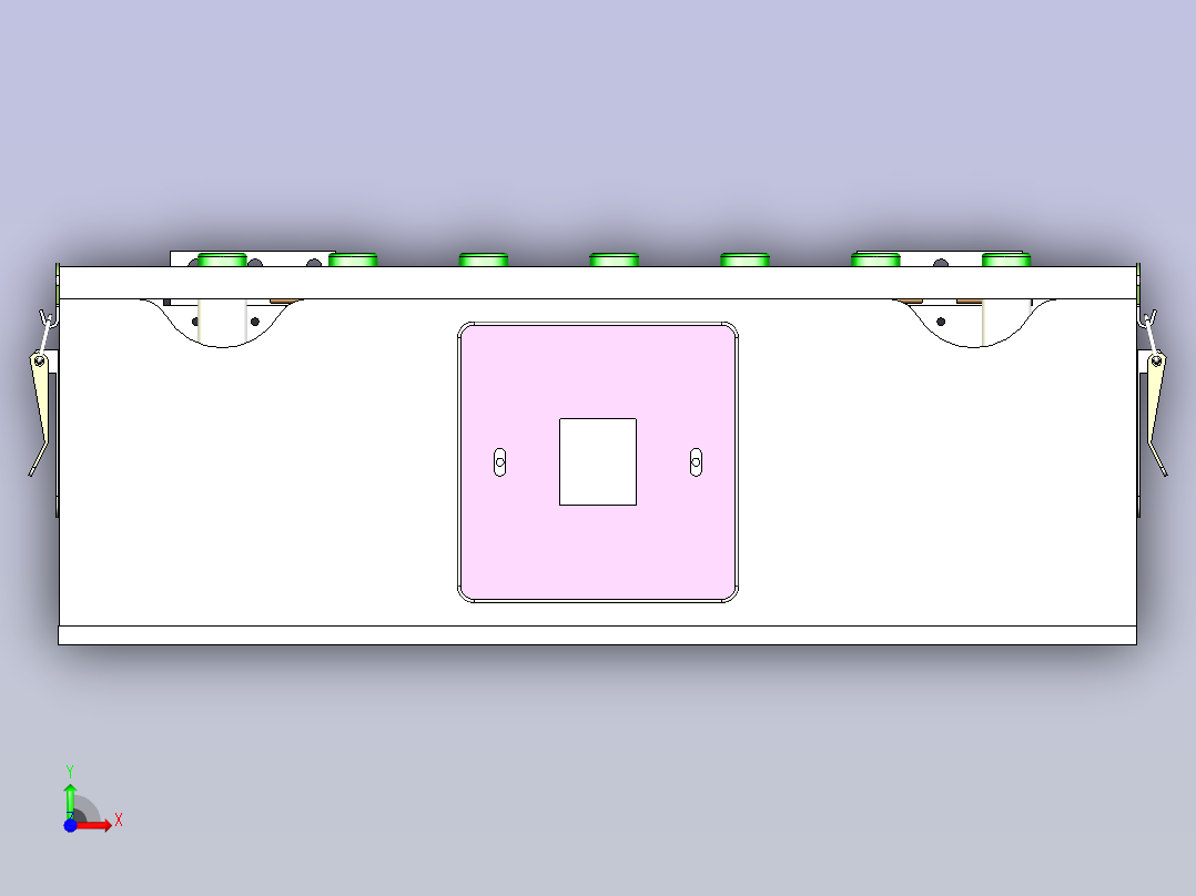 网口按键盒治具3D模型前视图