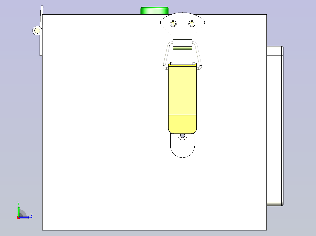 网口按键盒治具3D模型左视图