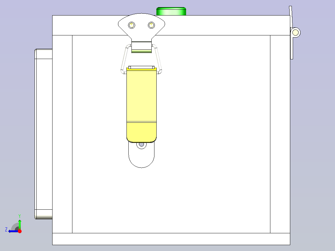 网口按键盒治具3D模型右视图