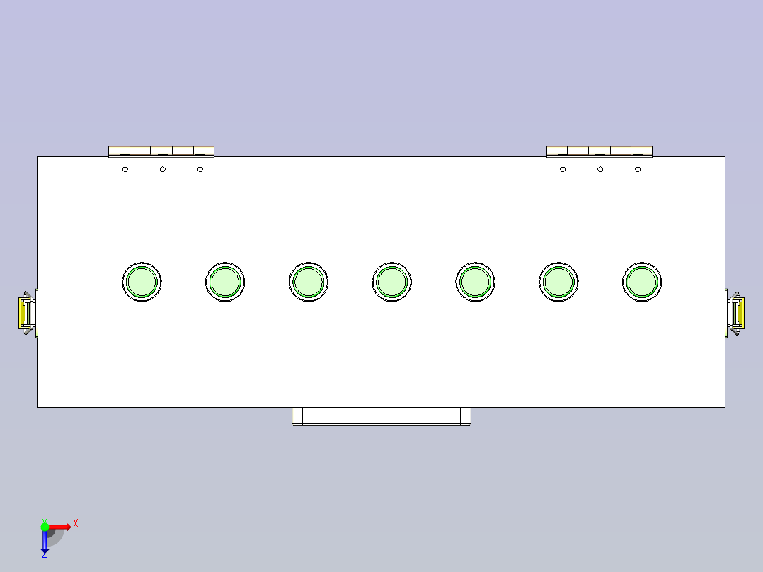 网口按键盒治具3D模型俯视图