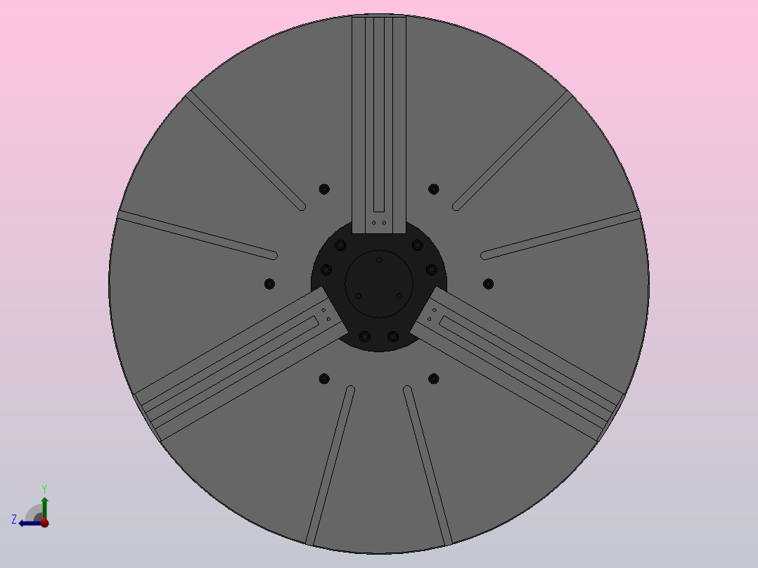 KL56系列立车楔式动力卡盘[1600]右视图