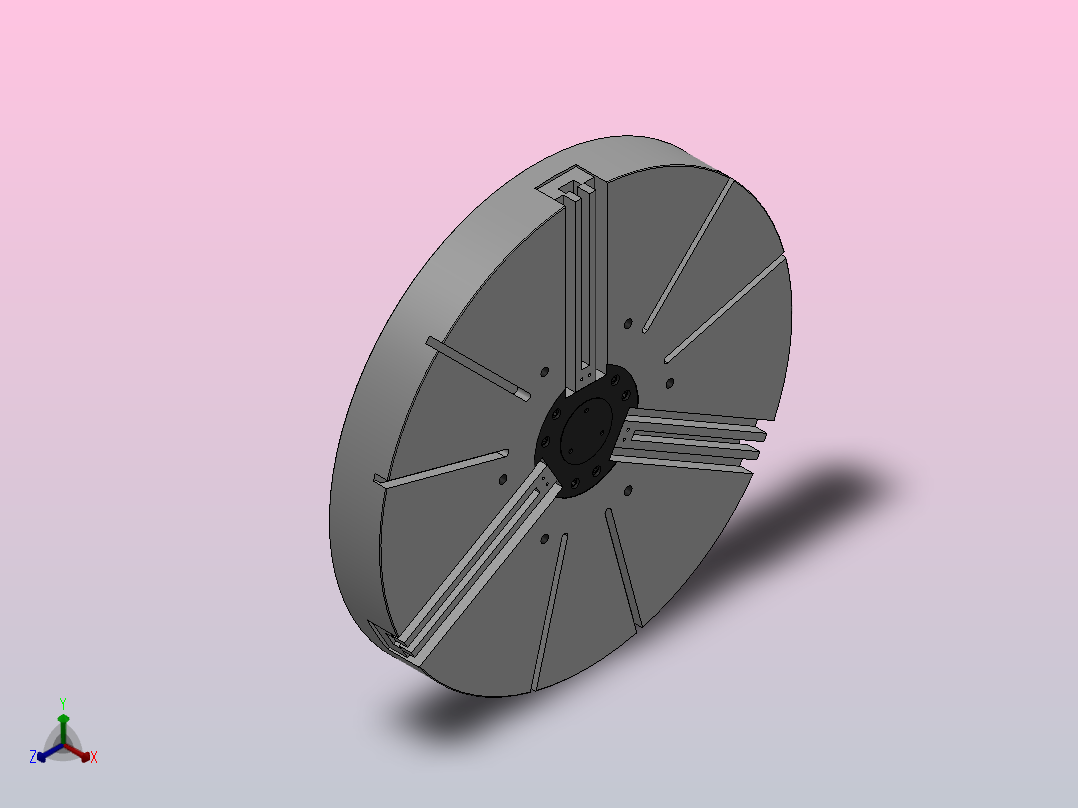 KL56系列立车楔式动力卡盘[1600]正等轴测图