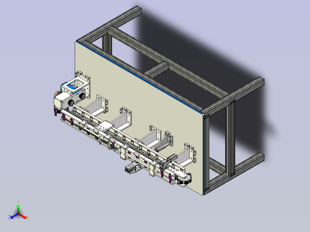 工件定位小型流水线主视图