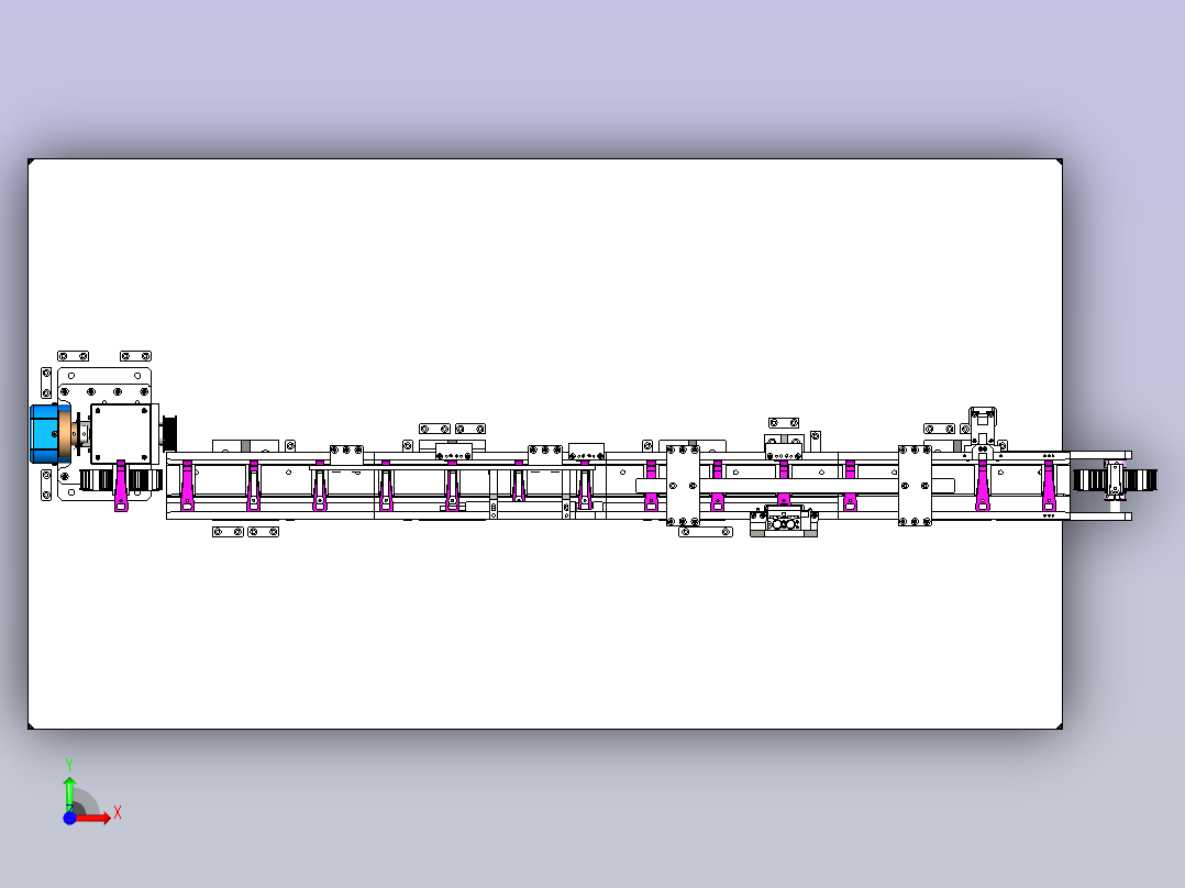 工件定位小型流水线前视图