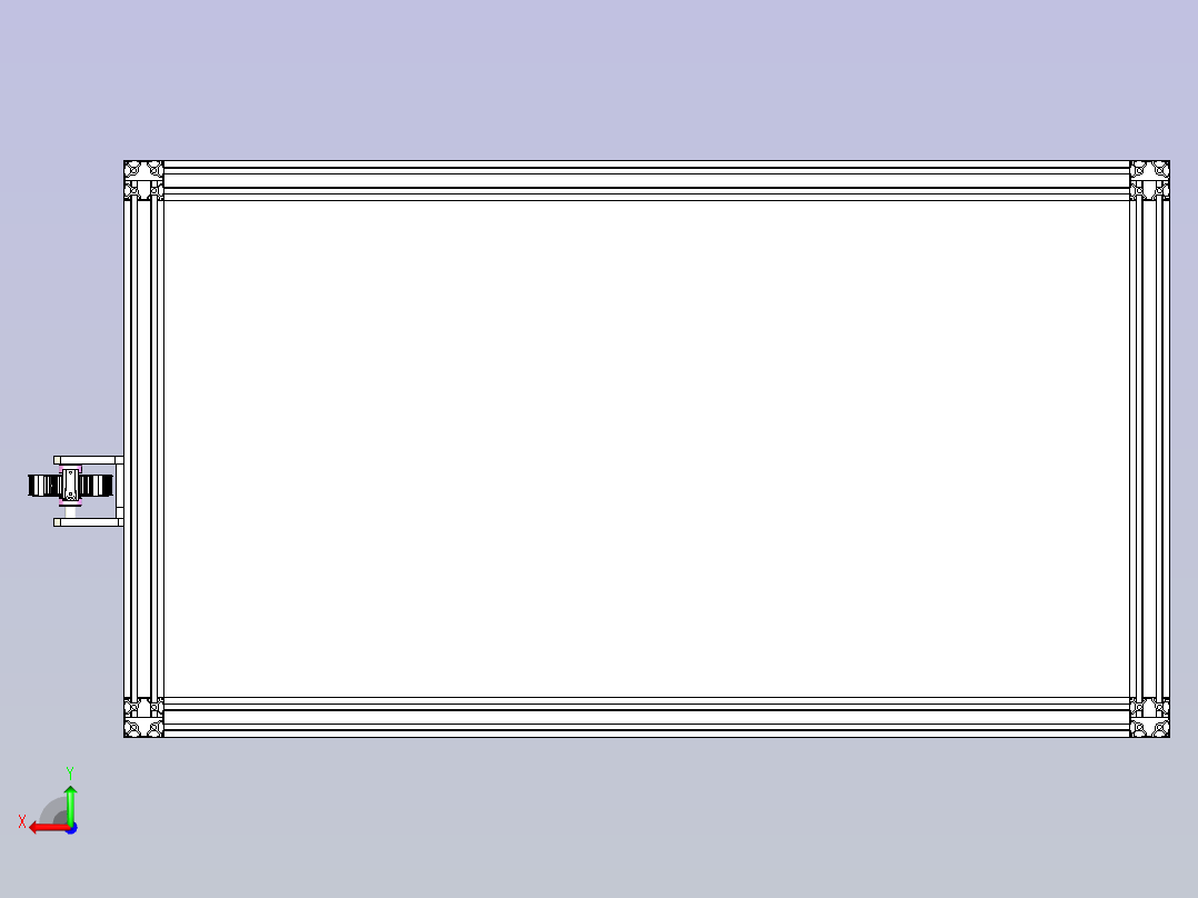 工件定位小型流水线后视图