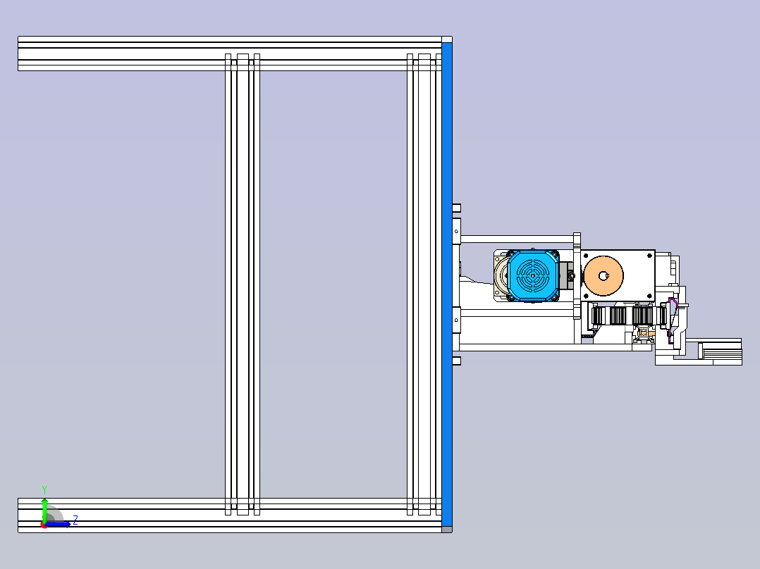 工件定位小型流水线左视图