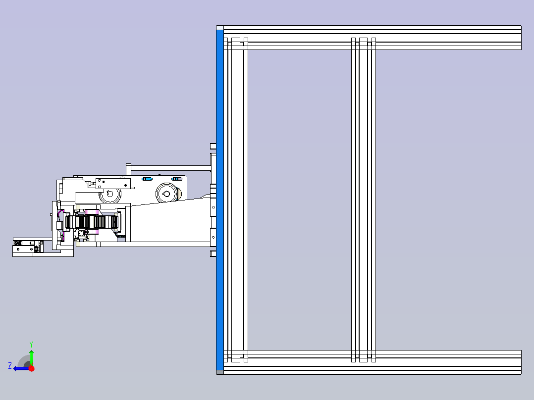 工件定位小型流水线右视图