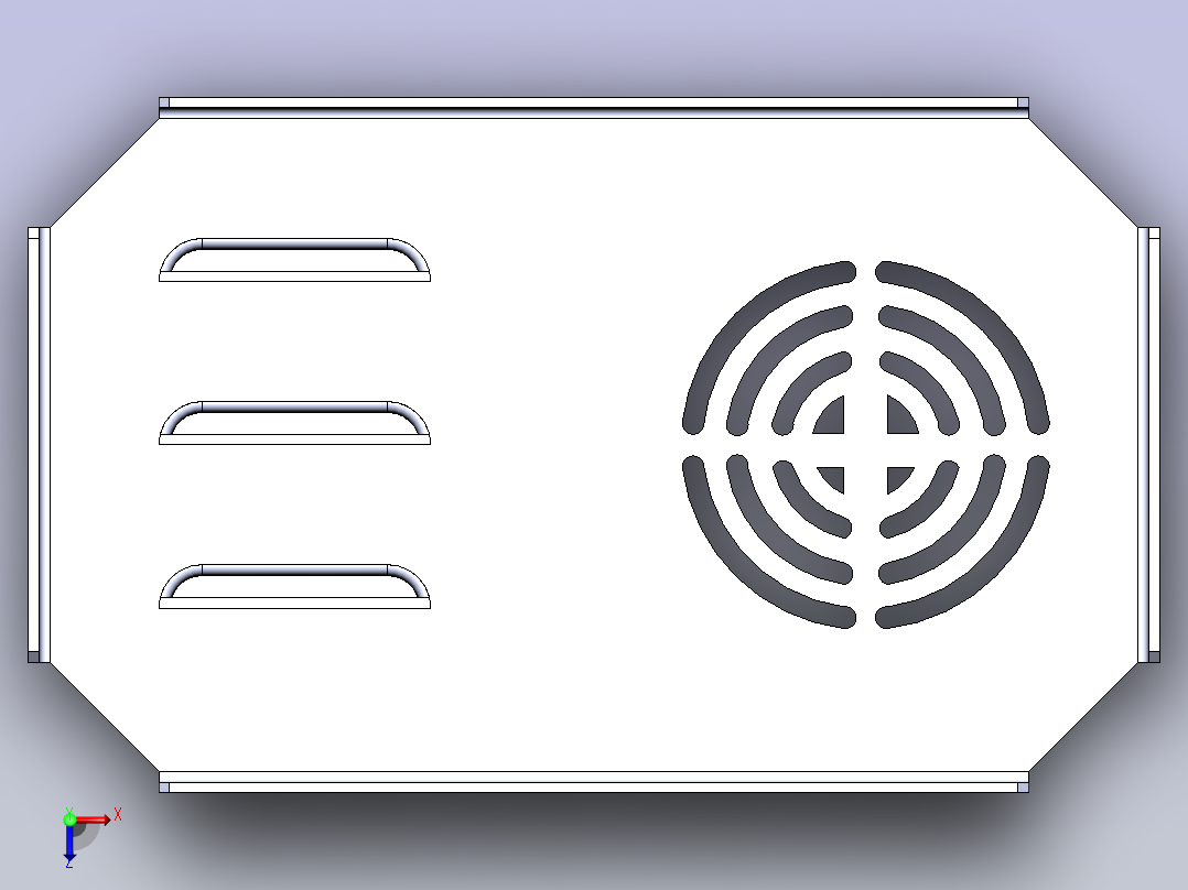 可调材料通风面板俯视图