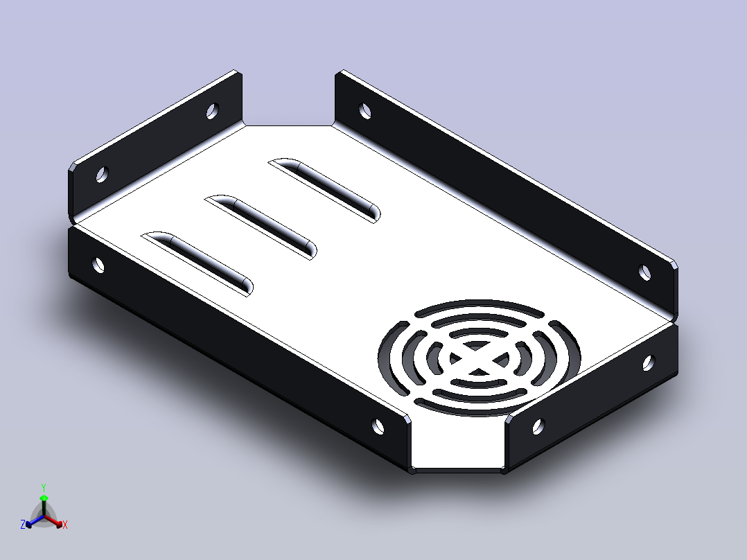 可调材料通风面板正等轴测图
