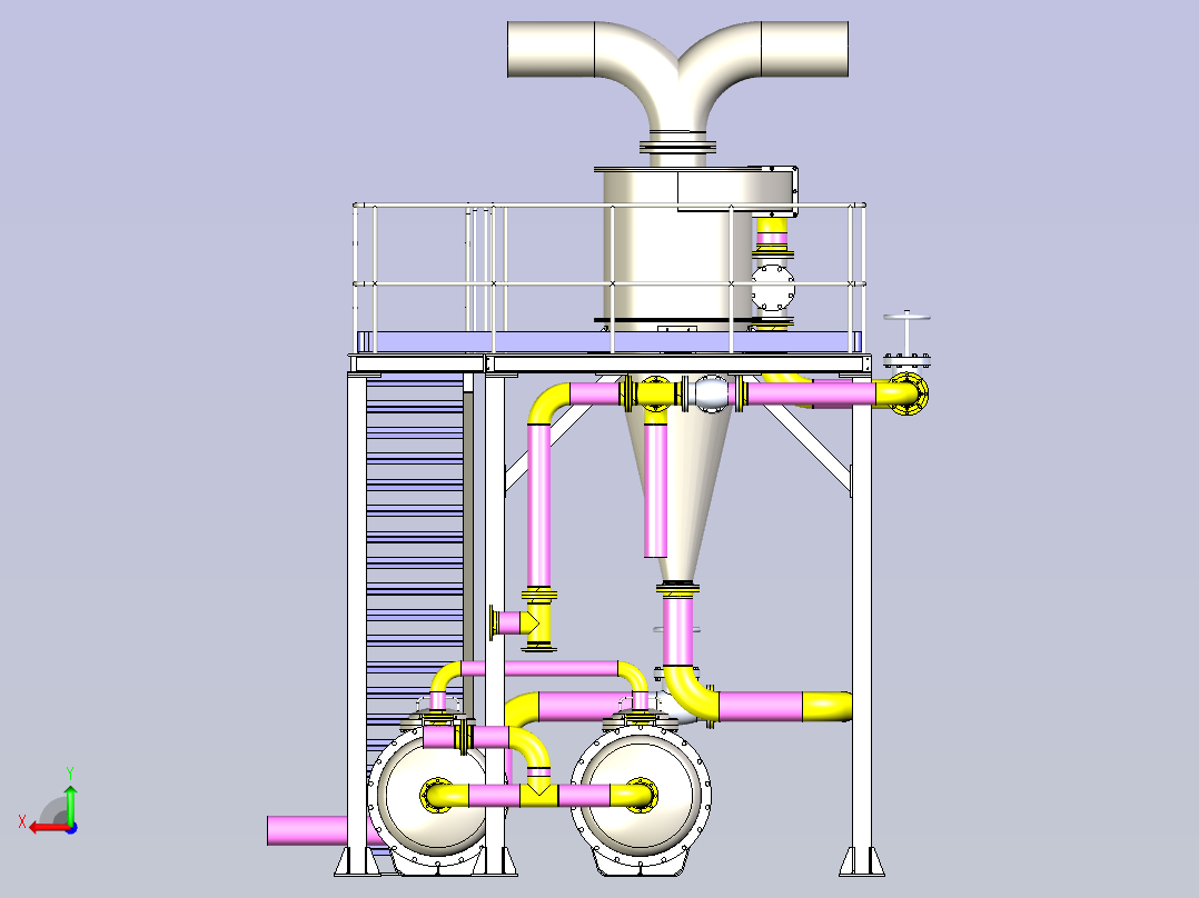 生产管道平台后视图