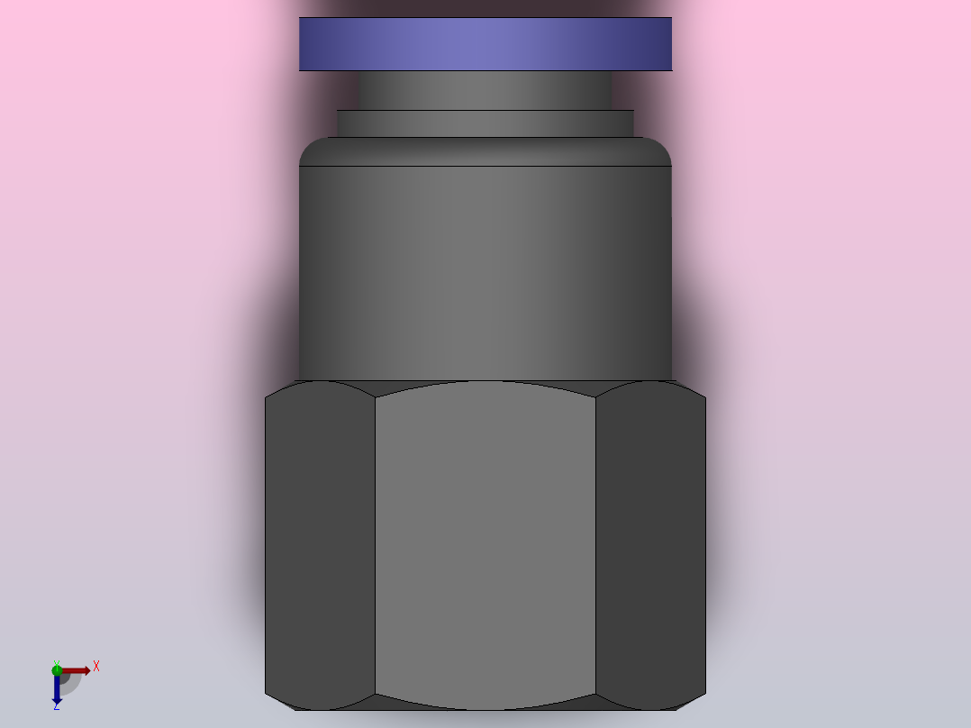 IPCF-N 内螺纹直通-NPT螺纹_IPCF5∕16-NO1俯视图