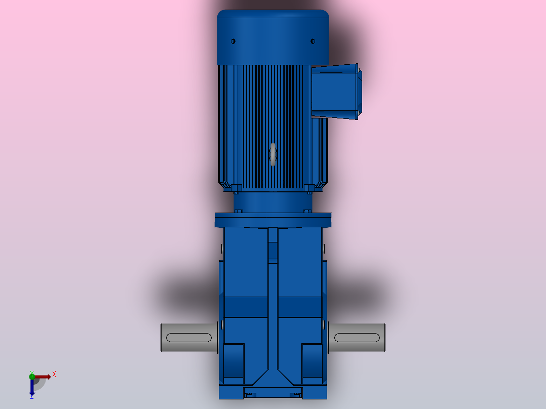 K87底脚轴伸式安装螺旋锥齿轮减速机K87-YV4-4P-115.16-M1-0°-A+B俯视图