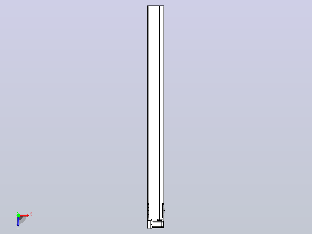 皮带直线轴半封闭可选导轨TPA-HNB-175D-140-L2050-LU-Y-P75-N3俯视图