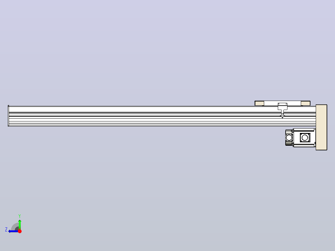 滚珠丝杠直线轴带导轨全封闭TPA-HCR-220D-3210C-L1300-MP-Y-P1K-N3右视图