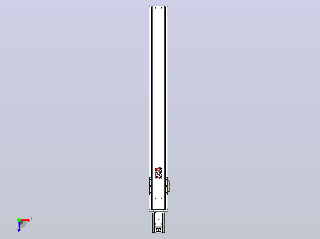 日规模组半封闭丝杆TPA-HNR-85S-1610C-L750-M-Y-P20-N3俯视图