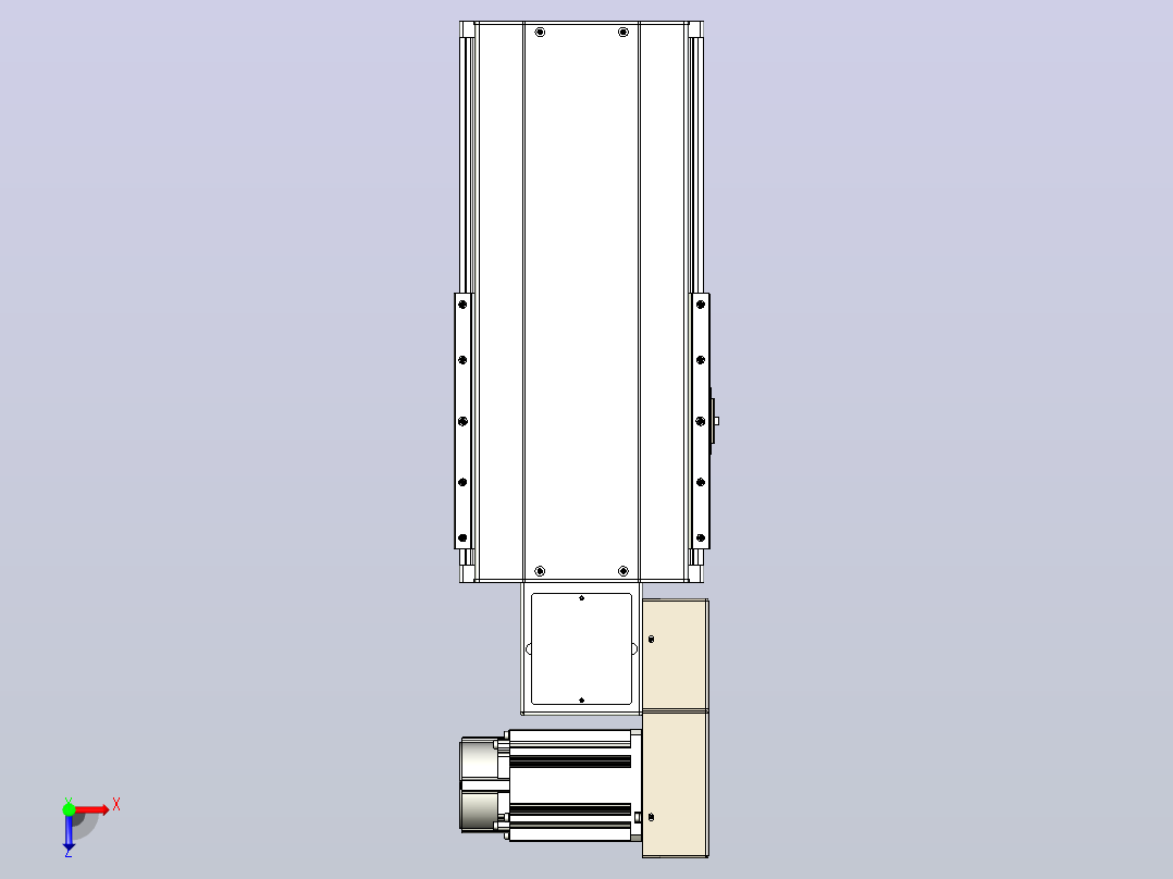 皮带直线轴半封闭可选导轨TPA-HNB-220D-176-L100-MR-Y-P1K-N3俯视图