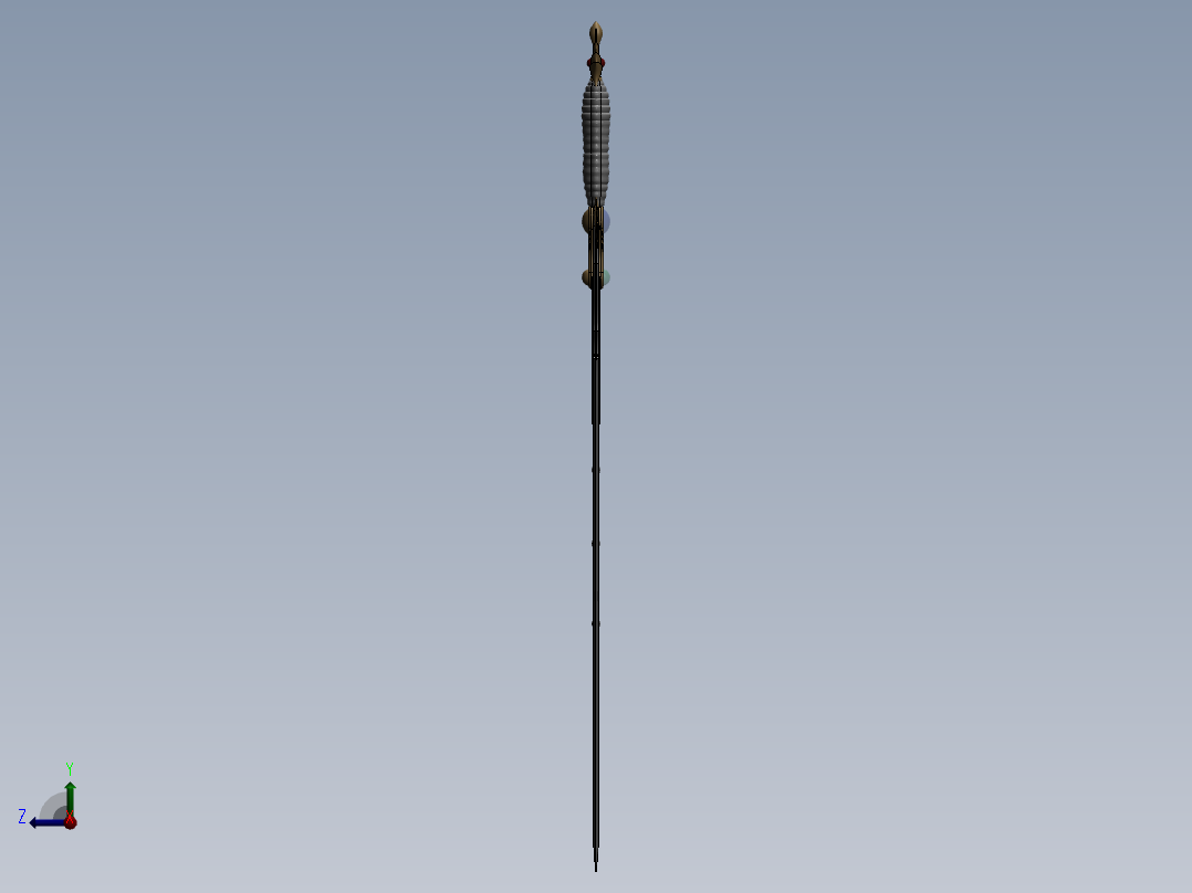 Solidwork宝剑模型右视图