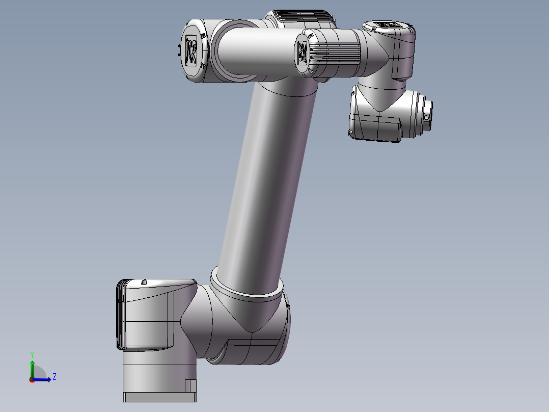 三款六轴协作关节机器人3d模型图小型关节机器人3d图三维模型左视图