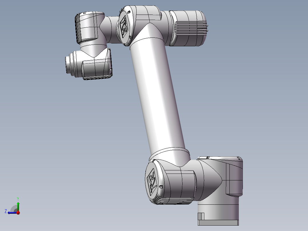 三款六轴协作关节机器人3d模型图小型关节机器人3d图三维模型右视图