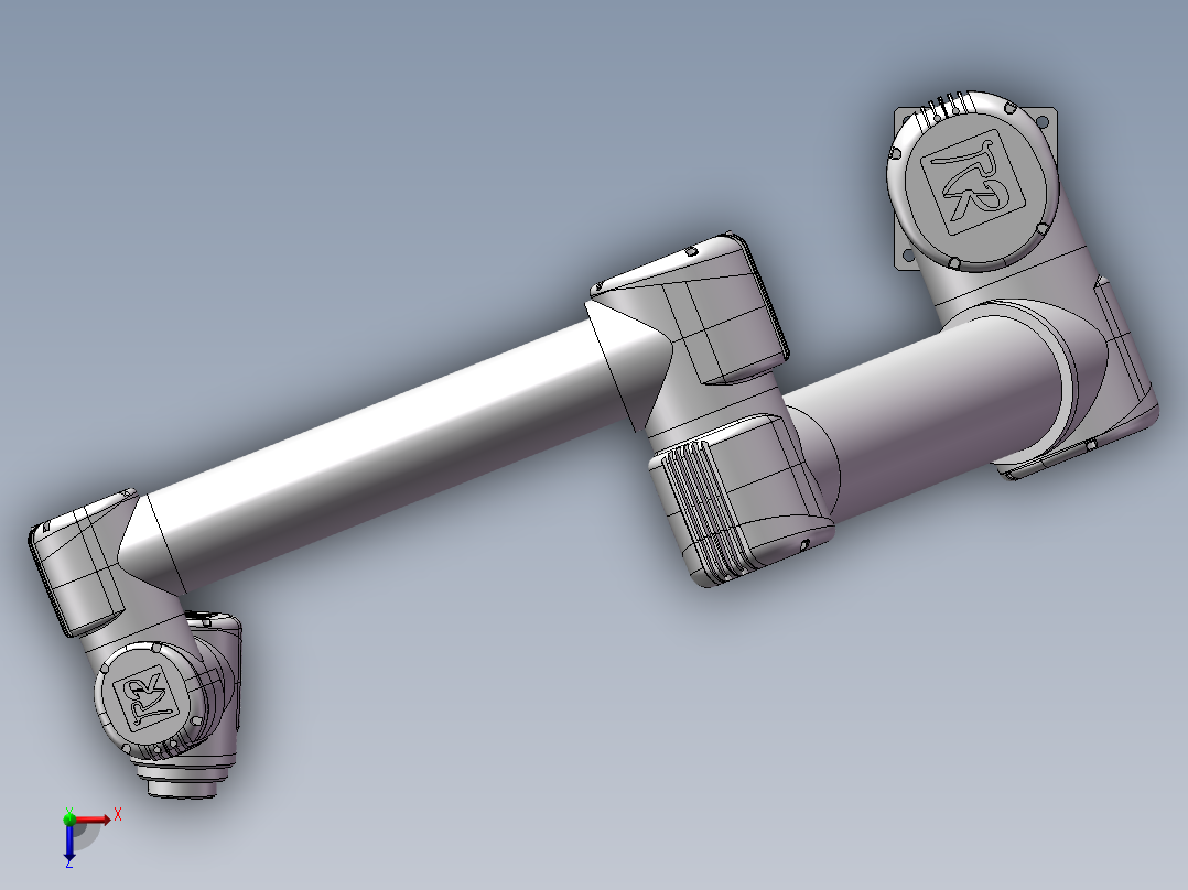 三款六轴协作关节机器人3d模型图小型关节机器人3d图三维模型俯视图
