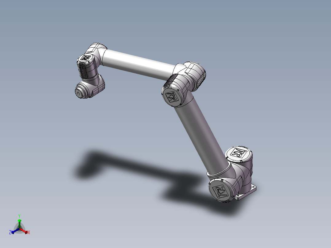 三款六轴协作关节机器人3d模型图小型关节机器人3d图三维模型正等轴测图