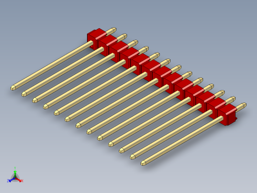 彩色公头100mil（2.54mm）系列-DS1021_red_1x13p_100mil_Type19_rev1.0