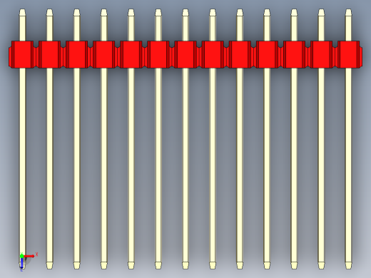 彩色公头100mil（2.54mm）系列-DS1021_red_1x13p_100mil_Type19_rev1.0俯视缩略图