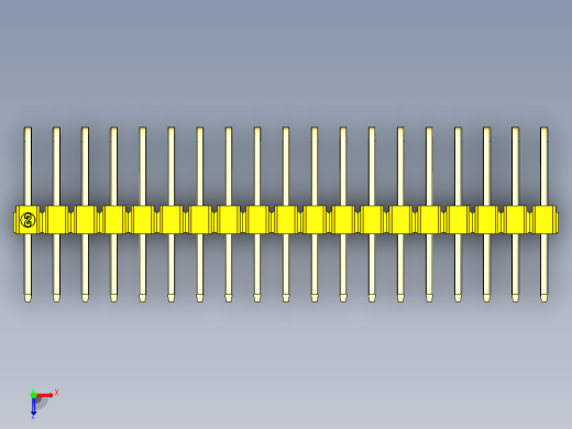 彩色公排针 100mil 2.54mm 系列-DS1022_yellow_3x19p_100mil_TypeD_rev1.0俯视缩略图