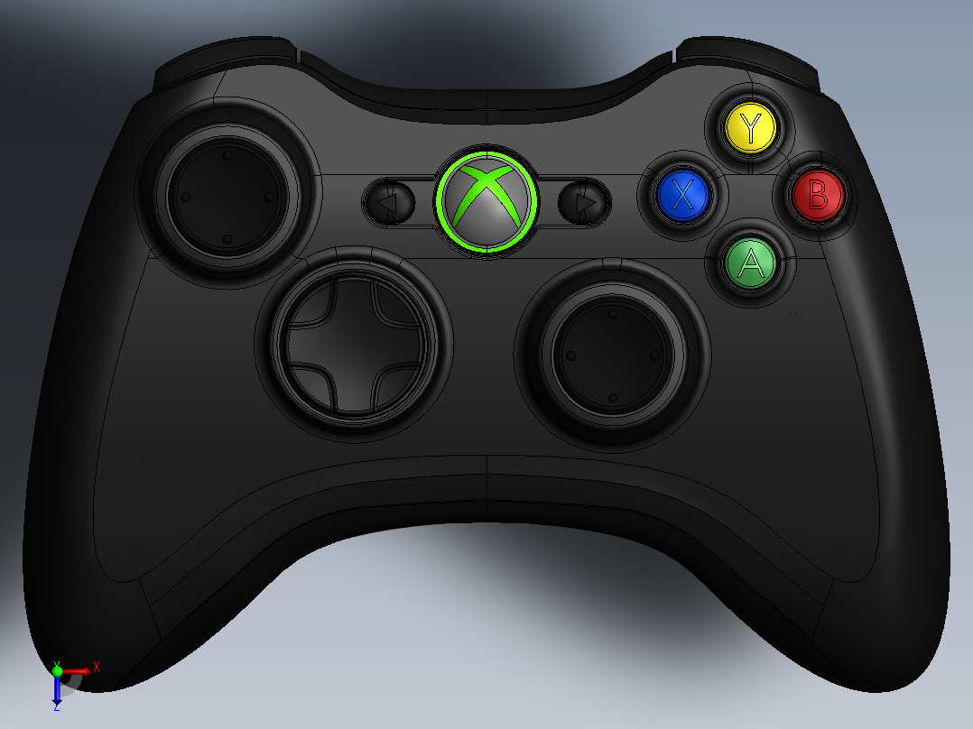 XBOX游戏控制器俯视图