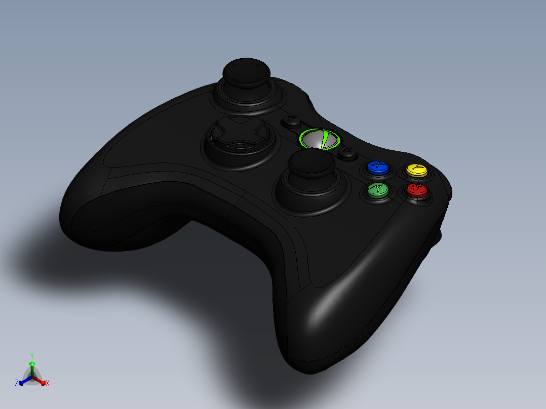 XBOX游戏控制器正等轴测图