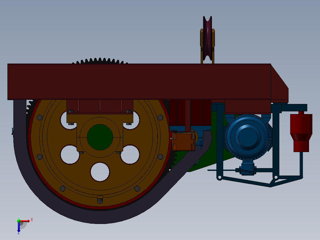 卷扬式启闭机俯视图