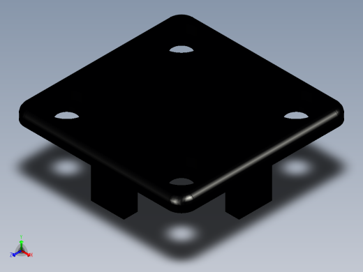 型材-KJN CABLE CONDUIT CAP 40X40 KJN511080正等轴测缩略图