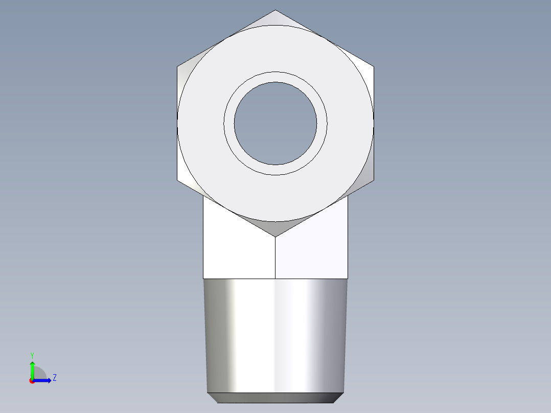 卡套式工业通用硬管接头EO_Male_stud_run_tee_TE10LRCF左视图