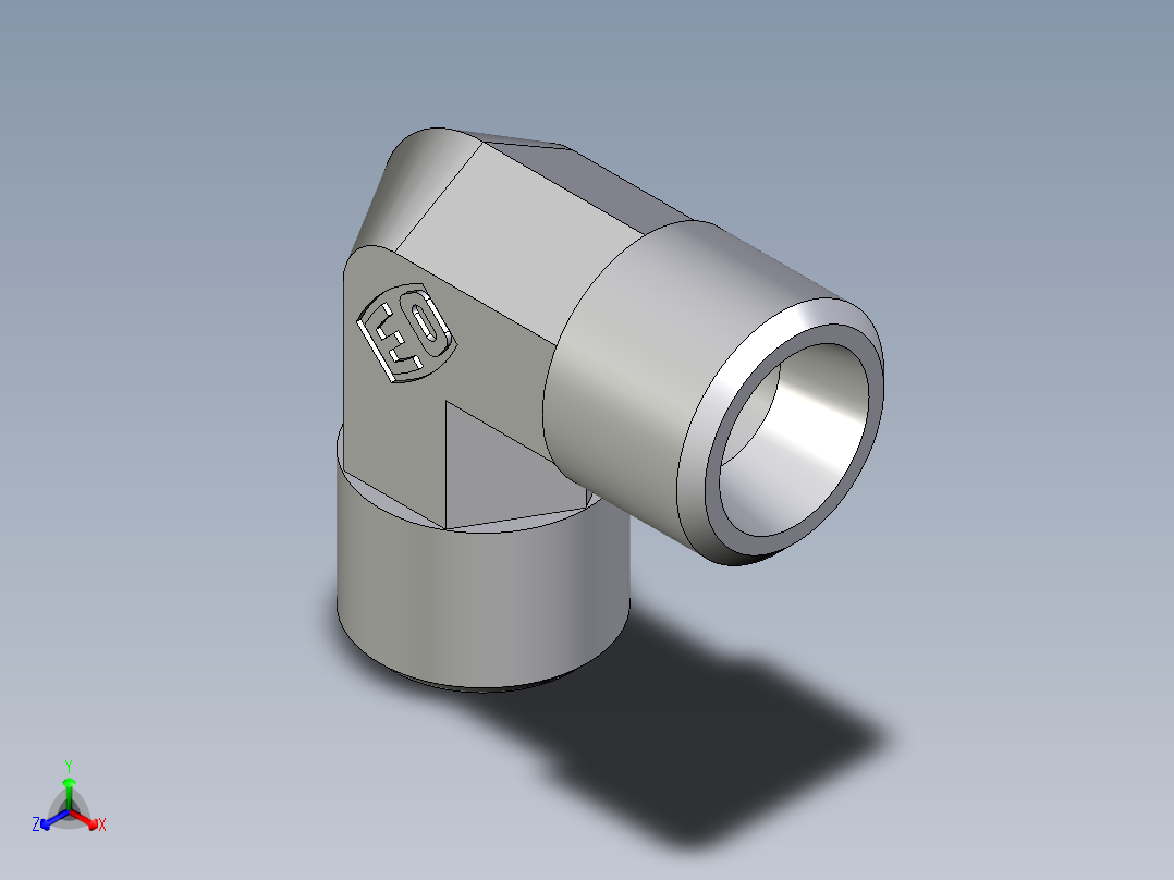 卡套式工业通用硬管接头EO_Union_elbow_W08L71X主视图
