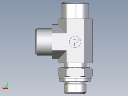 卡套式工业通用硬管接头EO_Adjustable_locknut_run_tee_LEE12SROMDCF后视缩略图