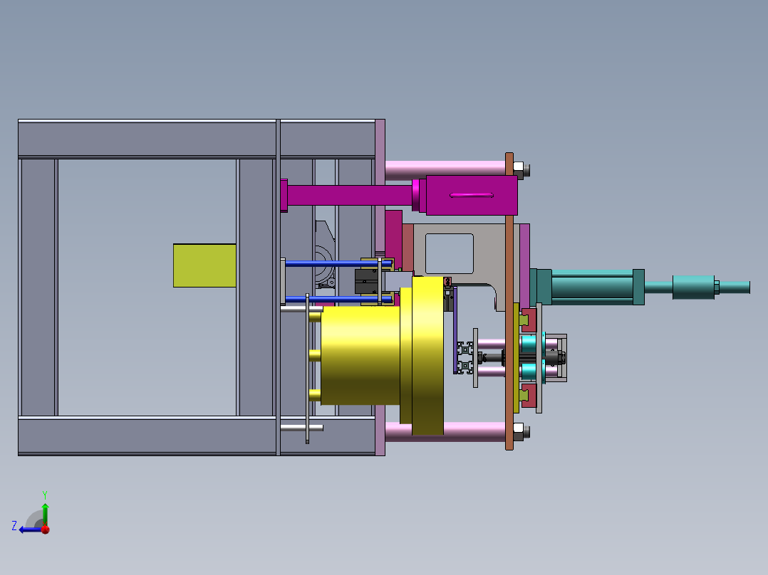 钢套自动钻孔机右视图
