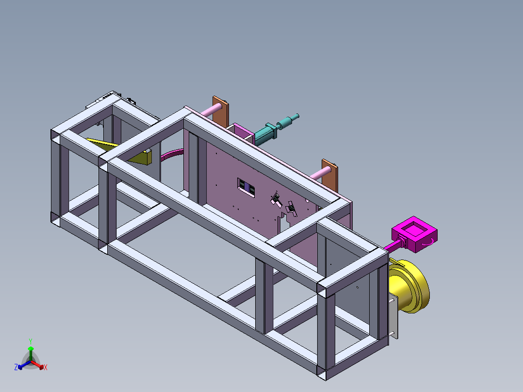 钢套自动钻孔机正等轴测图