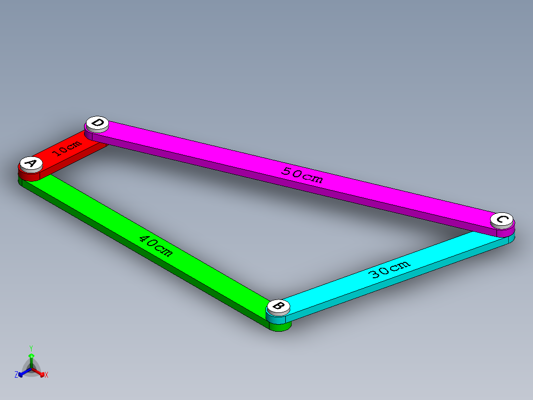 小于曲柄摇杆正等轴测图