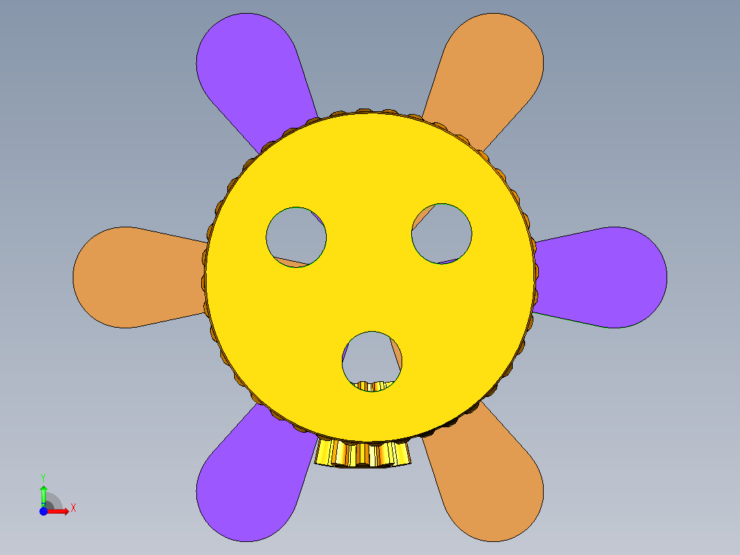 同轴异向转动机构前视图