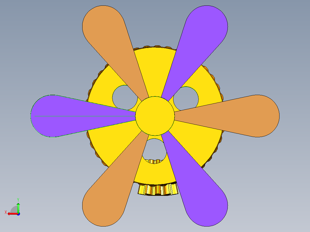 同轴异向转动机构后视图