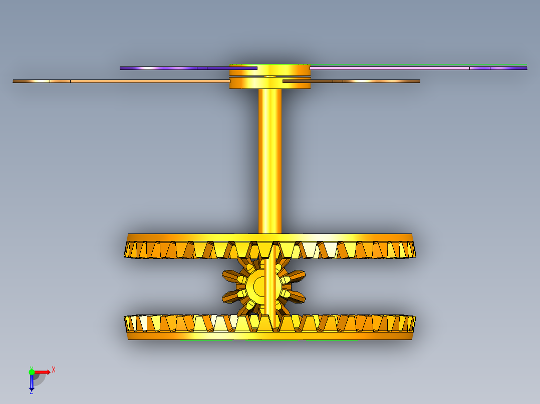 同轴异向转动机构俯视图
