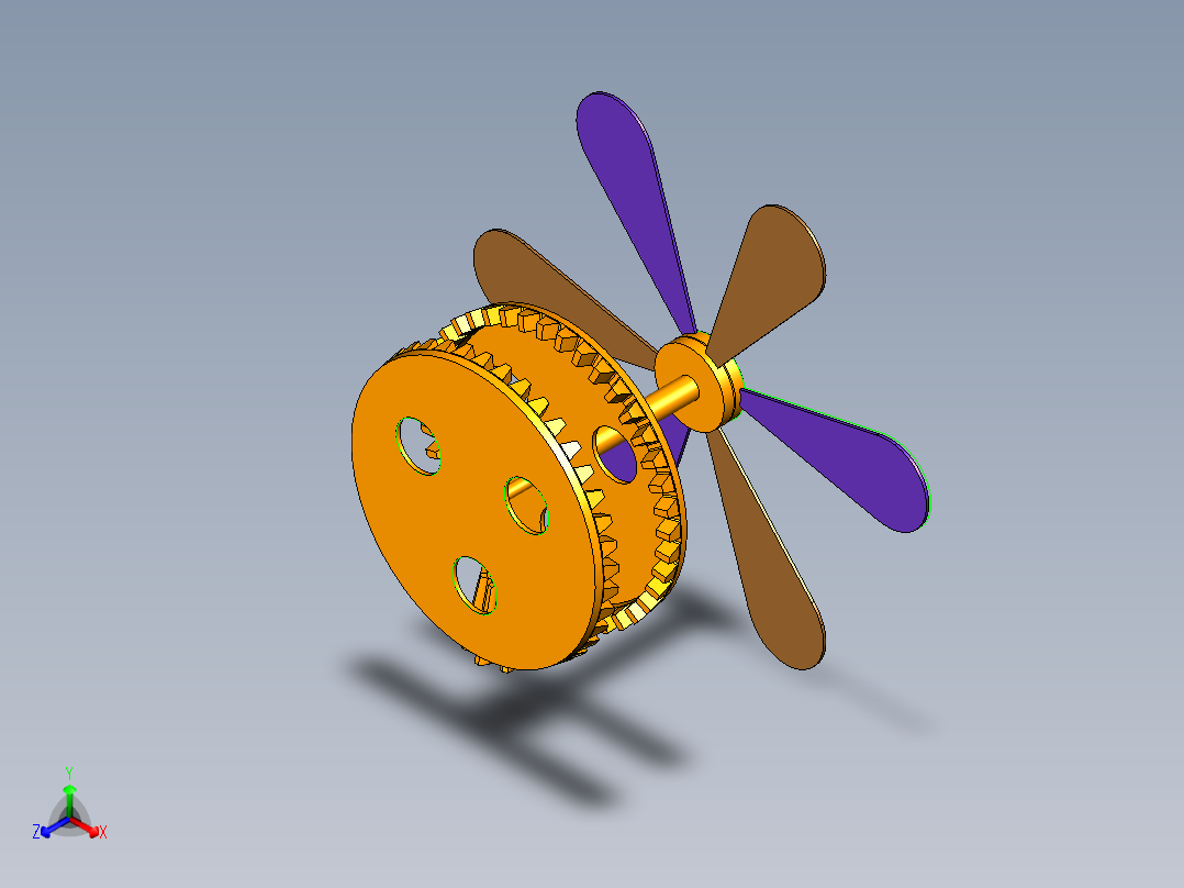 同轴异向转动机构正等轴测图