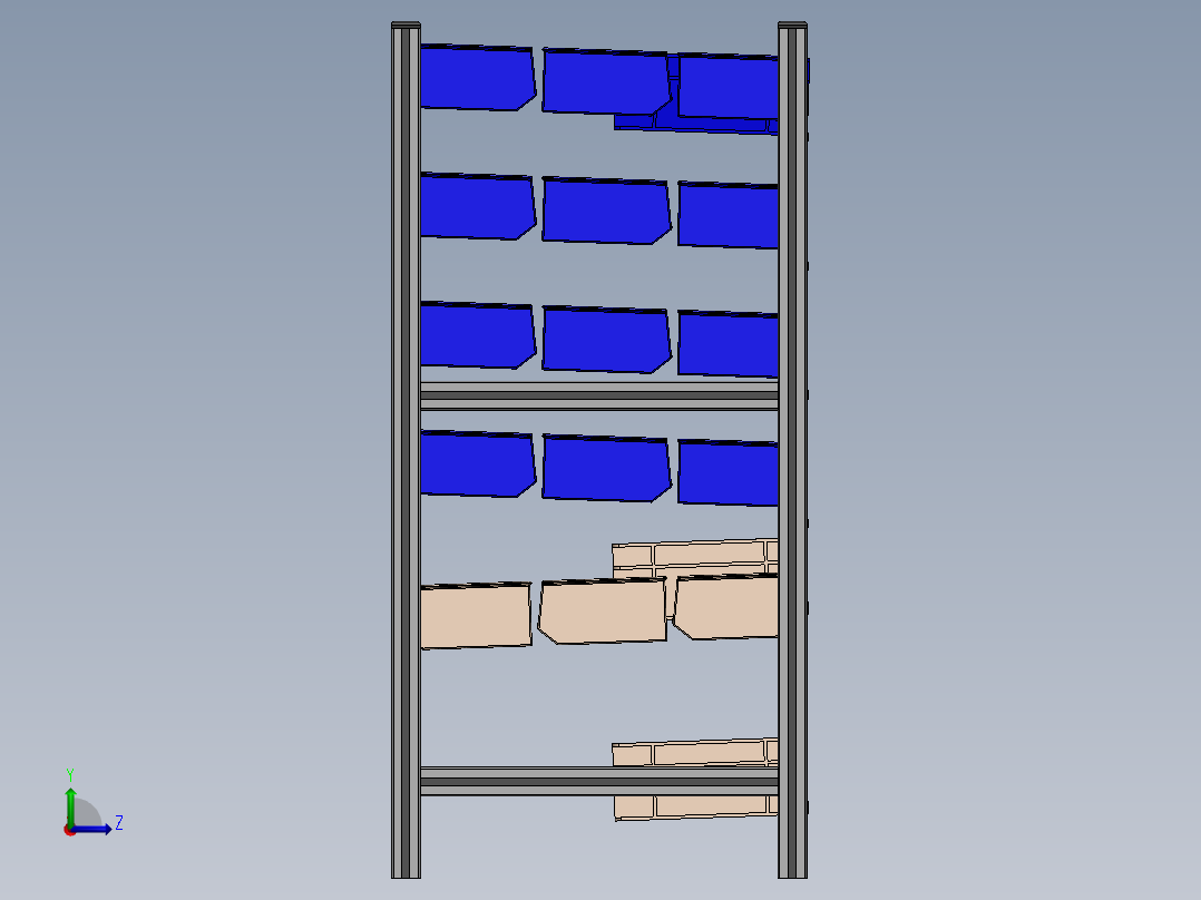 货架、可移动物料架左视图