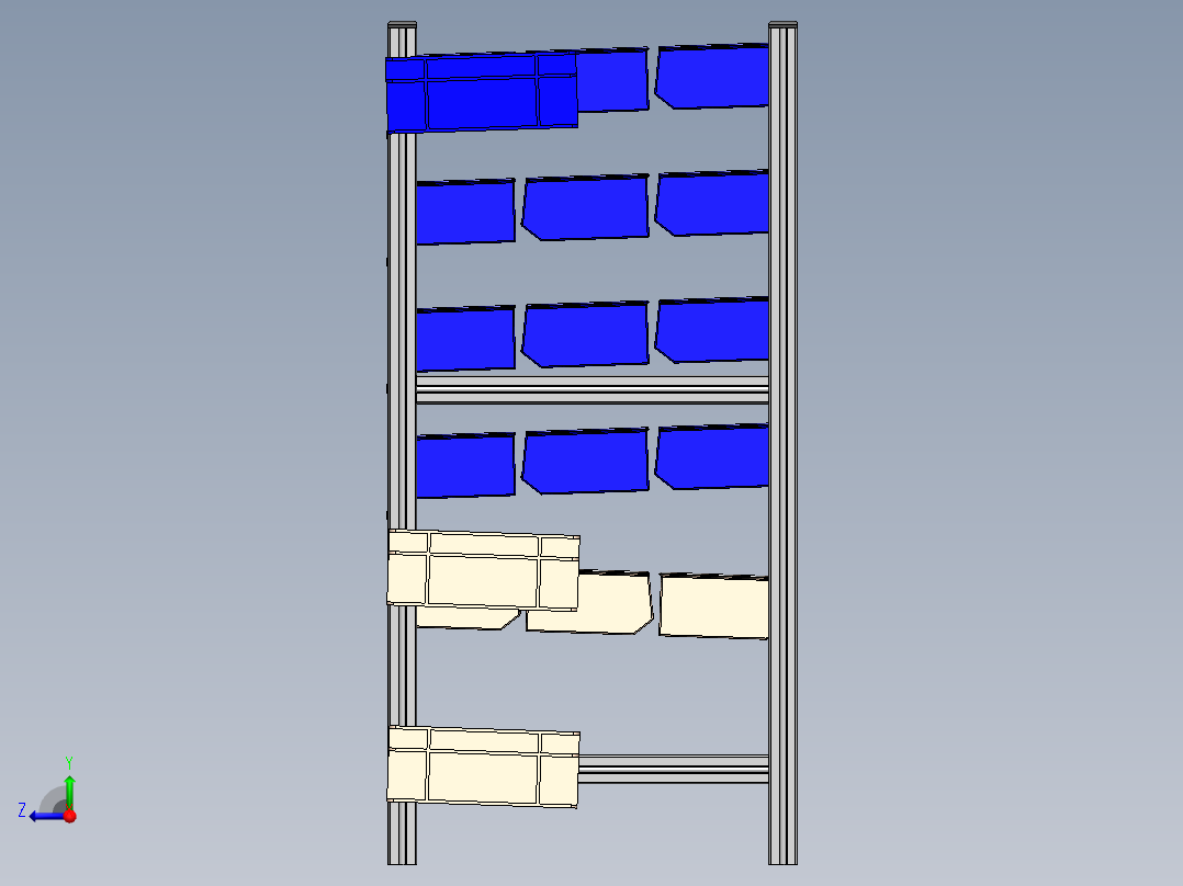 货架、可移动物料架右视图